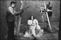 An Extra and Crew Members on the Set of Fellini&#039;s Satyricon, Rome, Italy, 1969, 20 x 24 Silver Gelatin Photograph