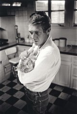 Steve McQueen and His Family Cat, &quot;Kitty Kat,&quot; 1964 (Plate 73), 20 x 16 Silver Gelatin Photograph, Ed. 15