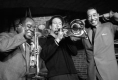 Herman Leonard Duke Ellington, Louis Armstrong, and Paul Newman, Paris, 1960