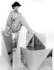 Peggy Moffitt in Orange Triangle Print Dress by Rudi Gernreich, for &quot;Queen&quot;, 1966, 20 x 16 Silver Gelatin Photograph, Ed. 25