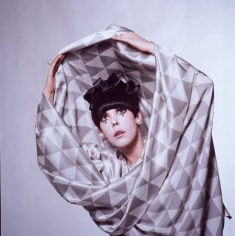 Peggy Moffitt Headshot in Silver and White Evening Dress by Rudi Gernreich, 1966, 30 x 24 Crystal Archive Photograph, Ed. 12
