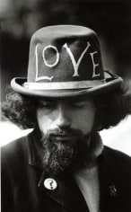 Hippie with &quot;Love&quot; Hat, Haight Ashbury, San Francisco, 1967