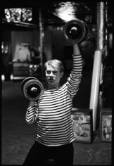 Andy&nbsp;Warhol exercising at &#039;the Factory&#039;,&nbsp;1965, Silver Gelatin Photograph