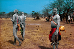 Vor der Ringkampf, (Before the Ring Battle, Nuba), 1962-77, 49-1/4 x 72-3/4 (approx.) Color Photograph Mounted on Plexi, Ed. 10