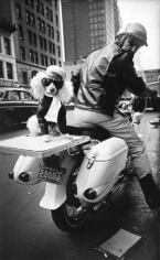 Motorcyclist with Poodle, New York, 1964, Silver Gelatin Photograph