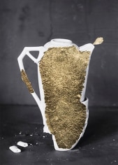 James Henkel  Repaired Pitcher (Gold), 2018  Archival Pigment Print with Gold Leaf  7h x 5w in  Unique, contemporary art, photography, gold leaf, vessles