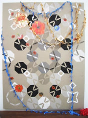 Untitled 2007 Silkscreen on unprimed linen, inkjet on canvas, polyester shantung