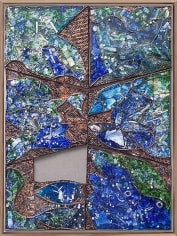 &quot;Shoreline,&quot; 2012-2013, Glazed porcelain and paper clay with glass mounted on panel, 47.75 x 37.75 inches, 121.3 x 95.9 cm, A/Y#20872