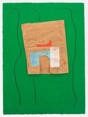 Robert Motherwell, Bowes &amp;amp; Bowes with Green, 1968 / ca. 1973, Acrylic, pasted papers, crayon, and graphite on board, 30 1/2 x 22 3/8 inches, 77.5 x 56.8 cm, AMY#17688