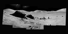 084, Composite of Eugene Cernan and the Lunar Rover At &quot;Split Rock&quot;, Apollo 17, December 7-19, 1972, digital c-print, 48 x 96 inches
