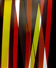 Vertical Crisscrossing Bands of Green, Red and Brown, 2004
