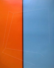 Unhinged Cube on Orange and Blue, 2005