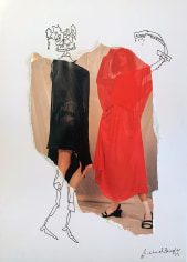 Michael Stiegler  Red and Black Dress, 2019 art from the exhibition on Bowery at Lone Goat Gallery