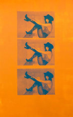 Michael Stiegler  Georgia Orange and Teal, 2019 art from the exhibition on Bowery at Lone Goat Gallery