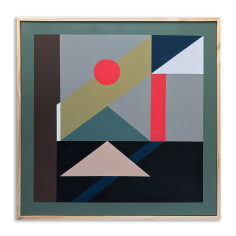 Greg Hodgson  Red moon & two mountains, 2019 art