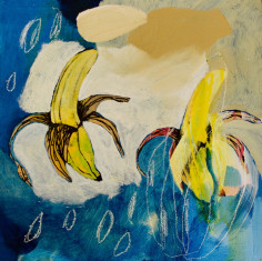 Nikky Morgan-Smith Solonge&rsquo;s Bananas by Day, 2019  Acrylic, oil crayon on plywood panel