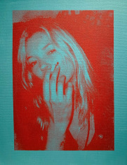 Michael Stiegler  Kate Moss Blue, 2019 art from the exhibition on Bowery at Lone Goat Gallery