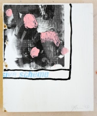 Jacob Boylan  Pink Jocks, 2020  Silk Screen, Acrylic and Silicon on Ply Wood  35h x 30w cm