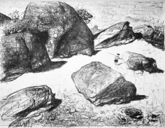 Lloyd Rees Boulders at Werri Beach I, 1980 from the Caloola Suite Lithograph Printed by Fred Genis