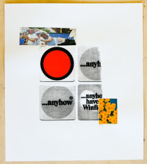 Jacob Boylan  Anyhow, 2020  Collage, silkscreen on paper  50h x 44w cm
