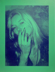 Michael Stiegler  Kate Moss Green, 2019 art from the exhibition on Bowery at Lone Goat Gallery