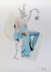 Michael Stiegler  Blue Flowers, 2019 art from the exhibition on Bowery at Lone Goat Gallery