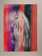 Michael Stiegler  Kate Moss Rainbow, 2019 art from the exhibition on Bowery at Lone Goat Gallery
