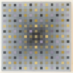Antonio Asis, Carr&eacute;s Rythmiques, 1972. Acrylic on cardboard, 10 x 10 in. (25.4 x 25.4 cm.)
