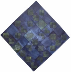 Sandra Monterroso, Tejido 1, 2019. Indigofera guatemalensis, acrylic pigments and resins on paper, 47 3/16 x 47 3/16 in. (120 x 120 cm.)