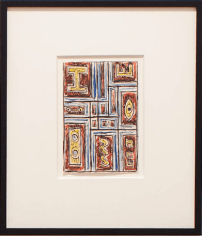 Francisco Matto, Constructivo cno elementos amarillos, 1956. Ink and watercolor on paper, 4 x 6 in. / 10.8 x 15.7 cm.