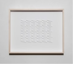 CI / 126 I, 2017. Microscope coverslips on cardboard, 20 3/8 x 16 3/8 x 2 3/8 in. / 51.6 x 41.5 x 6 cm.