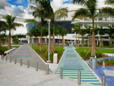 Carlos Cruz-Diez, Chromatic Induction in a Double Frequency, 2012, Marlins Stadium, Miami, Florida