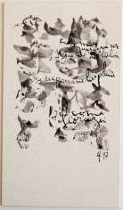 Le&oacute;n Ferrari, Untitled, 1997. Ink and watercolor on paper, 7 13/16 x 4 9/16in. / 19.8 x 11.5 cm.