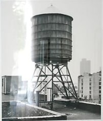 Bernd &amp;amp; Hilla Becher.  Water Tower: Broome St. / Mercer St.  1978.  23 x 19 3/4 inch gelatin silver print.