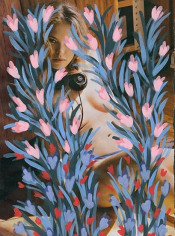  Untitled (Kristy Garrett by Sasha Eisenman for Playboy - last nude playmate/last nude issue, January/February, 2016), 2016, 	Acrylic on Magazine Page