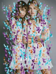  Untitled (Maartje Verhoef and Grace Hartzel by Patrick Demarchelier for Dior), 2016, 	Acrylic on Magazine Pages