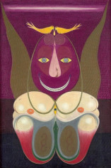 Friedrich Schröder-Sonnenstern (1892-1982) Russia/Germany, The Moon Culturing Painting (Das Mondkulturchandmal), 1961, Pencil on board, 28 x 20 in