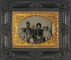 Unidentified African American Union soldier, with his wife and two daughters, ca. May 1863 (Courtesy of Library of Congress)