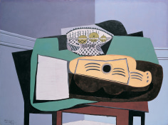 Pablo Picasso, Partition, Guitare, Compotier, 1924 Oil on canvas 97.1 x 130.1 cm. (38 1/4 x 51 1/4 in.)