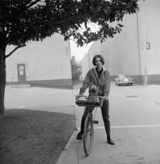 Sid Avery, Audrey Hepburn On Her Bike At Paramount Studios, 1957