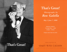 Ron Galella, Exhibition Invitation