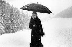 Mary Ellen Mark, Catherine Deneuve waiting in the snow on the set  of Mississippi Mermaid,  Grenoble, France, 1969
