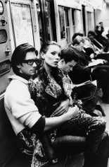 Stephanie Pfriender Stylander, Kate Moss and Marcus Schenkenberg on the C train, New York, Italian Harper&#039;s Bazaar, 1992