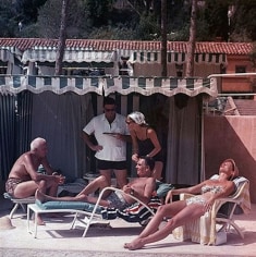 Slim Aarons, Film director Howard Hawks and his wife Dee in Monaco with producer Charles K. Feldman and Feldman's protegee Germaine Lefebvre aka French actress Capucine, 1957