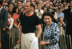 Slim Aarons, Royal Winner, 1955: Prince Philip receives Windsor Cup at the Ascot Polo Tournament with Queen Elizabeth II