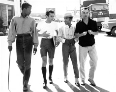 Phil Stern, Sidney Poitier, Tony Curtis, Sammy Davis Jr. &amp; Jack Lemmon on the Lot of Goldwyn Studios, 1959