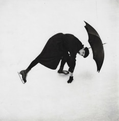 Tom Palumbo, Anne St. Marie Skating with Umbrella: Taken as a test for The Design Laboratory at the New School, taught by Alexey Brodovitch, circa 1956