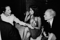 Ron Galella Diana Vreeland, Bianca Jagger and Andy Warhol, at the Four Seasons, NYC, August 11, 1976