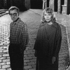 Mary Ellen Mark, Woody Allen and Mia Farrow on the set of Shadows and Fog, Kaufman Astoria Studios, New York, 1991