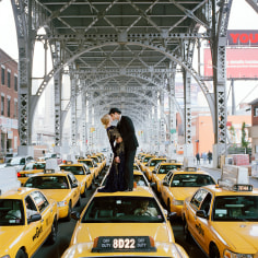 Rodney Smith, Edythe and Andrew Kissing on Top of Taxis, New York, New York, 2008